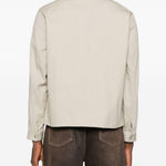 Giacca-camicia con tasca in beige Carrer - unisex 