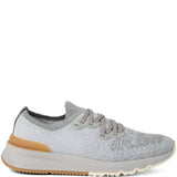 Sneakers in maglia in grigio Brunello cucinelli - uomo 