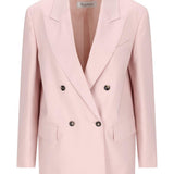 Blazer doppiopetto in lana, mohair e seta ombrosa in rosa Maxmara - donna 