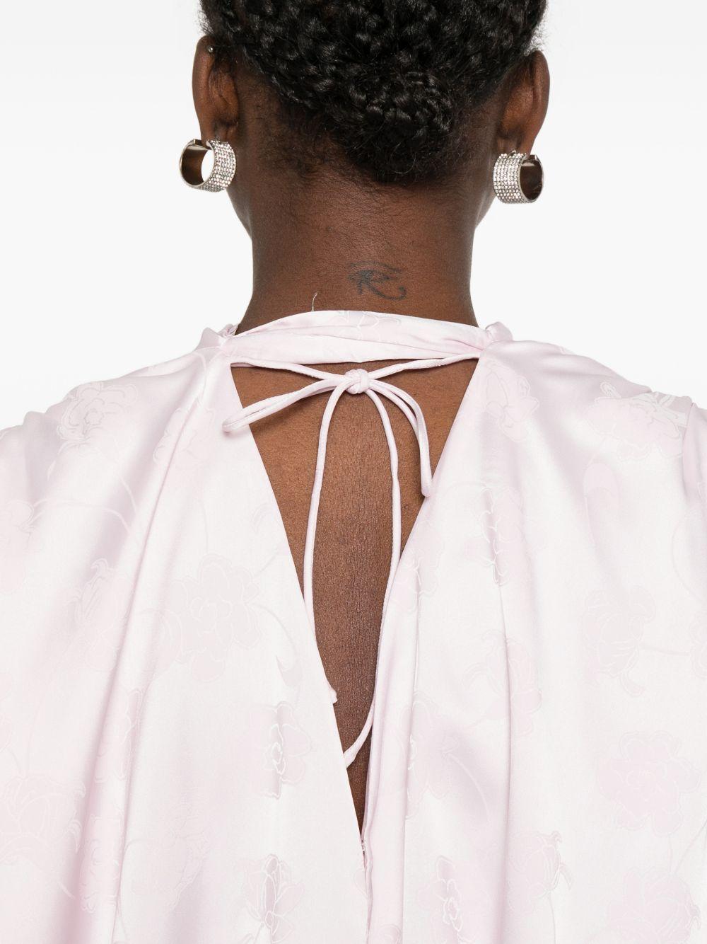 Abito corto a fiori jacquard in rosa Rotate - donna 