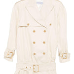 Cappotto corto doppiopetto in beige Rowen Rose - donna 