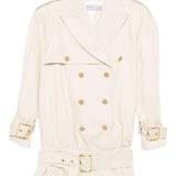 Cappotto corto doppiopetto in beige Rowen Rose - donna 