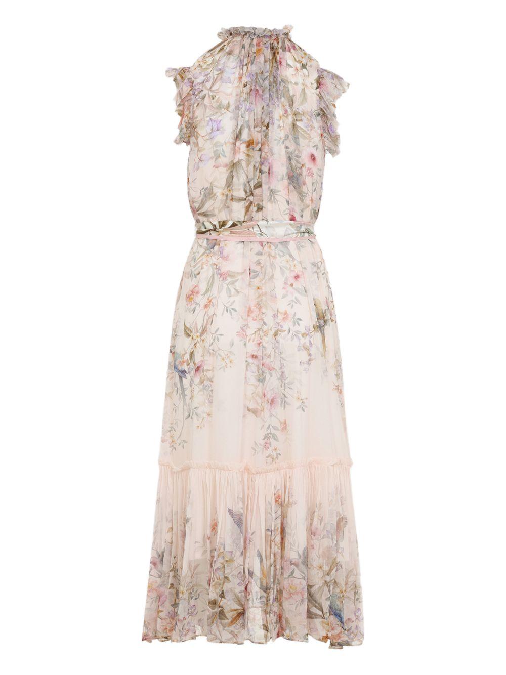 Abito midi con stampa floreale in crema Zimmermann - donna 