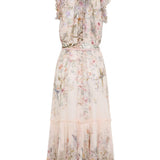 Abito midi con stampa floreale in crema Zimmermann - donna 
