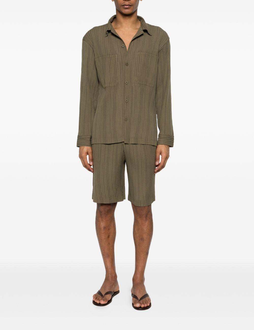 Camicia con tasca e bottoni in verde Gongdid design - uomo 