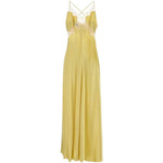 Abito lungo con orlo in pizzo giallo Alberta Ferretti - donna 