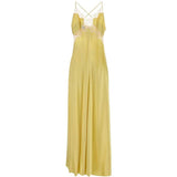 Abito lungo con orlo in pizzo giallo Alberta Ferretti - donna 