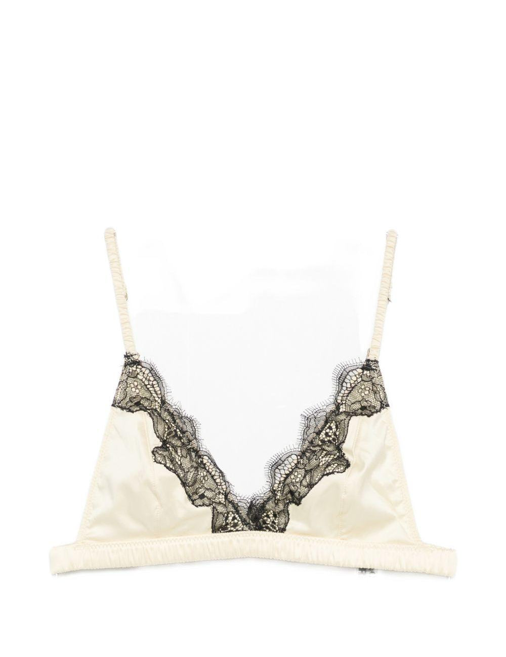 Top con bordo in pizzo in beige  Rotate x love stories - donna 