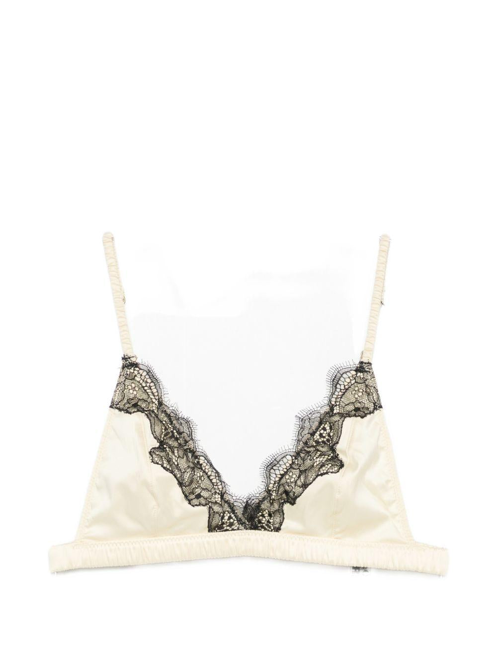 Top con bordo in pizzo in beige  Rotate x love stories - donna 