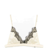 Top con bordo in pizzo in beige  Rotate x love stories - donna 