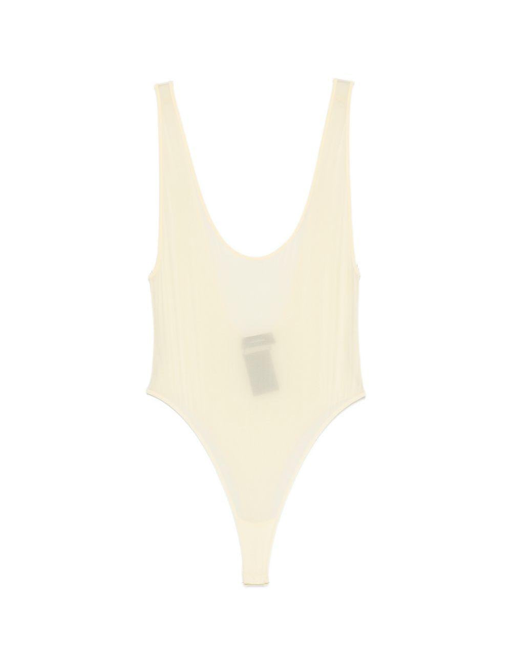 Body semi trasparente in giallo Wardrobe.Nyc - donna 