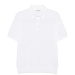 Polo a coste con zip in bianco Kangra - uomo 