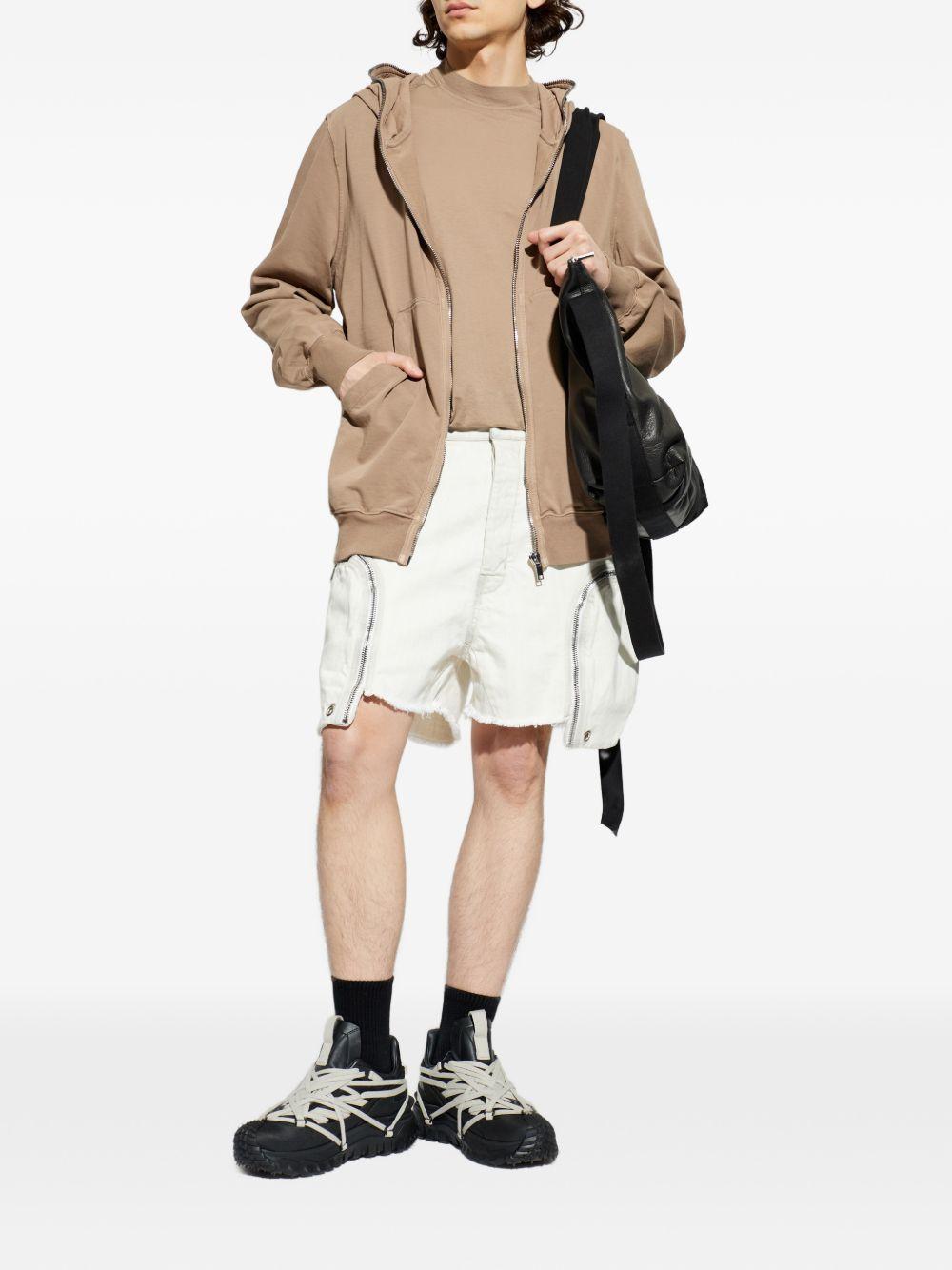 Shorts bauhaus con bordi sfilacciati in bianco Rick owens drkshdw - uomo 
