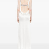 ABITO LUNGO CON BRALETTE GIOIELLO IN BIANCO GIUSEPPE DI MORABITO - donna 