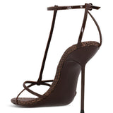 Sandali lidia con design intrecciato in marrone Paris texas - donna 