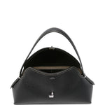 Borsa in pelle con chiusura a T in nero 