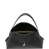 Borsa in pelle con chiusura a T in nero 