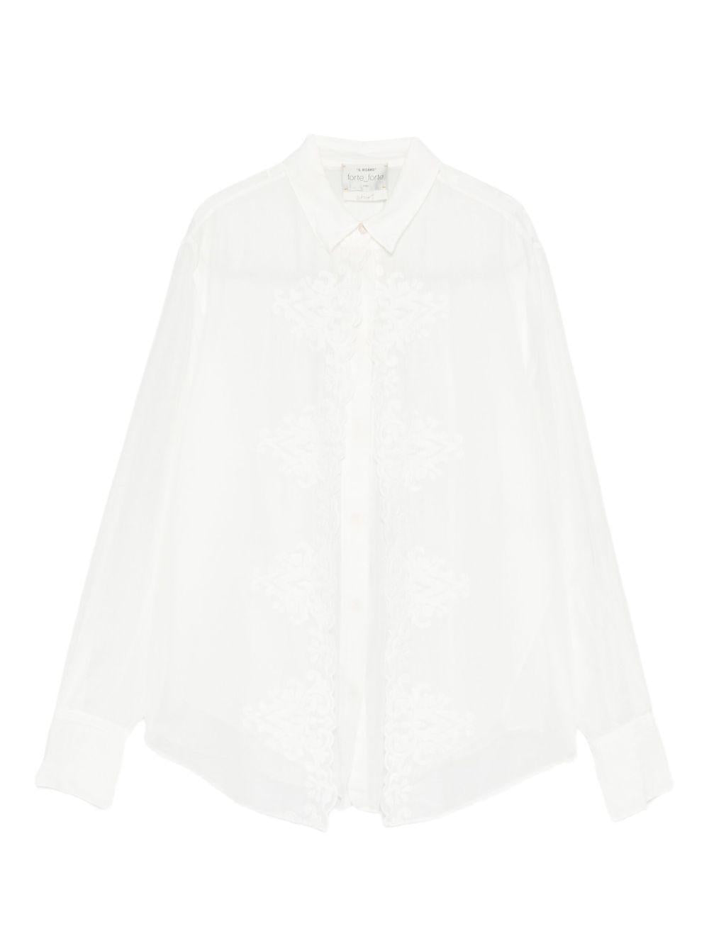 Camicia a maniche lunghe in bianco 