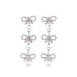 Orecchini con cristalli e fiocco in argento Self-portrait - donna 