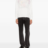 T-shirt a maniche lunghe con stampa a t-shirt da crociera in bianco Our legacy - uomo 