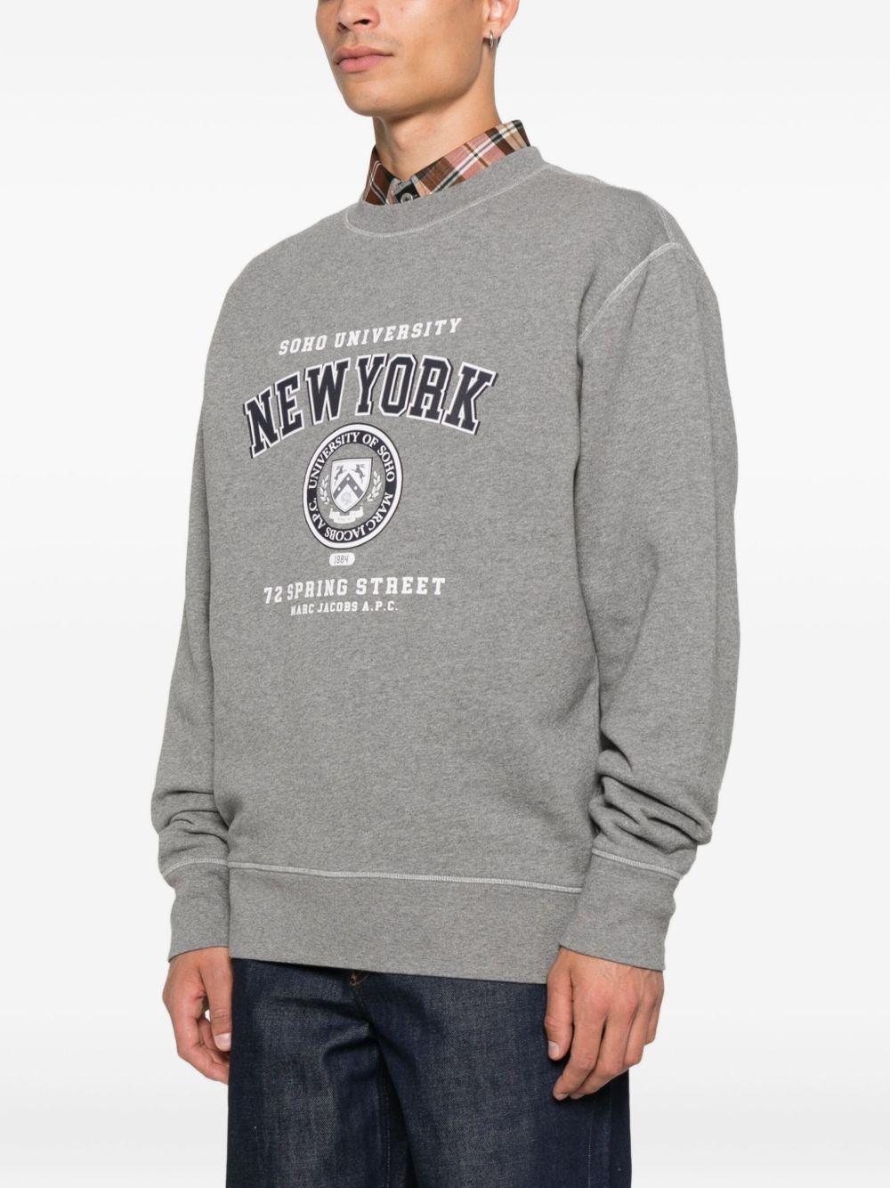 Felpa con stampa New York in grigio A.P.C. X marc jacobs - uomo 