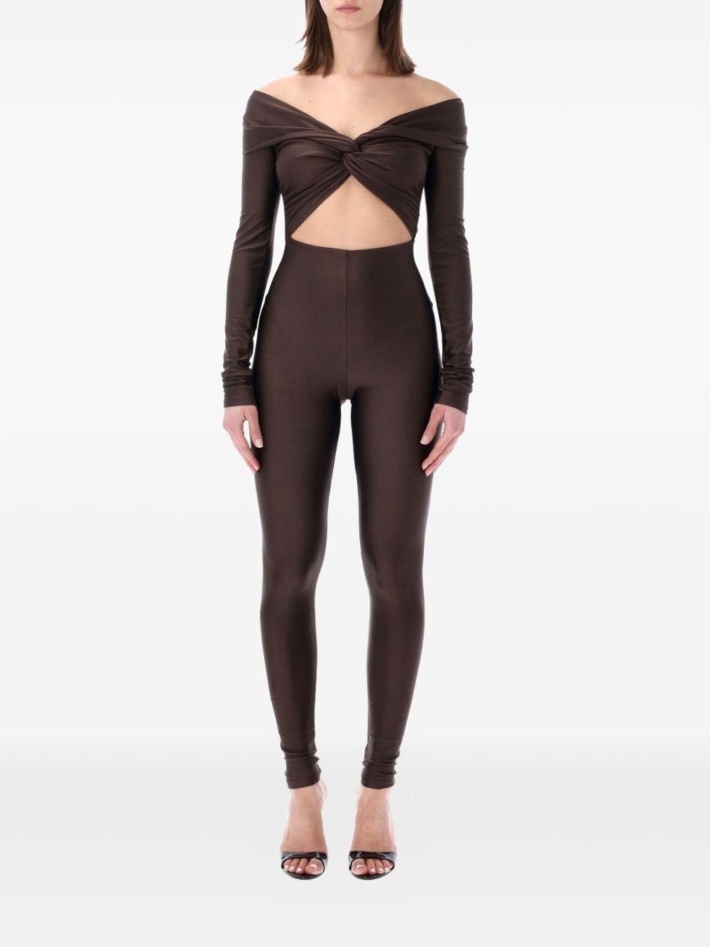Tuta intera con spalle scoperte in marrone The andamane - donna 