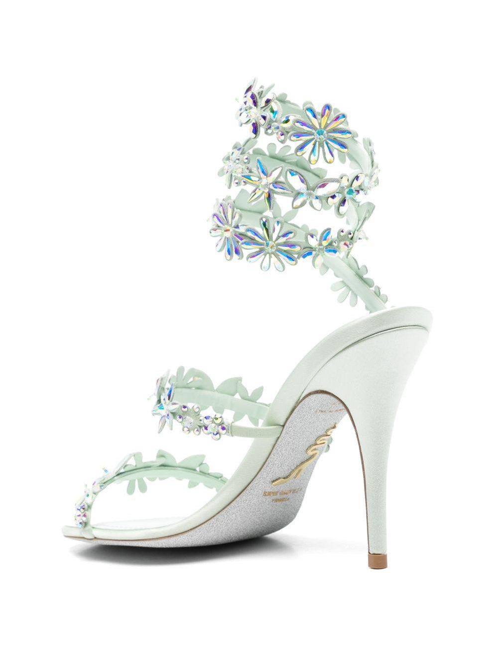Sandali Eden con motivi floreali in verde acqua Rene caovilla - donna 