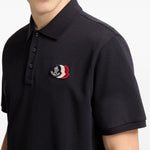 Polo con applicazione logo in blu Moncler - uomo 