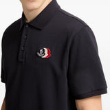 Polo con applicazione logo in blu Moncler - uomo 