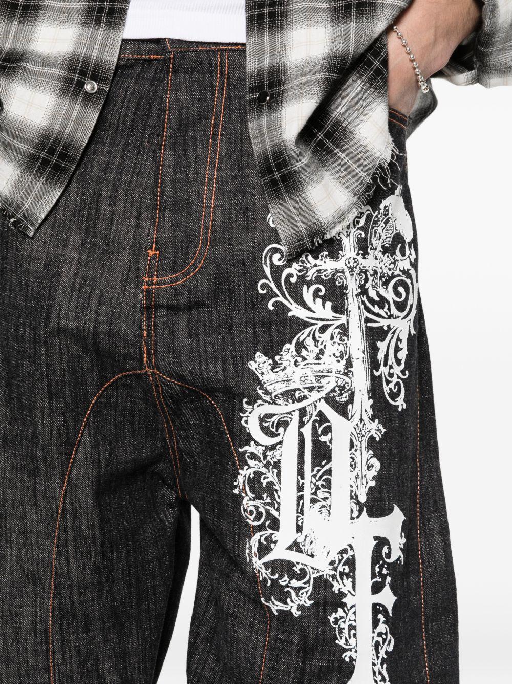 Shorts denim con stampa grafica in blu Pdf - uomo 
