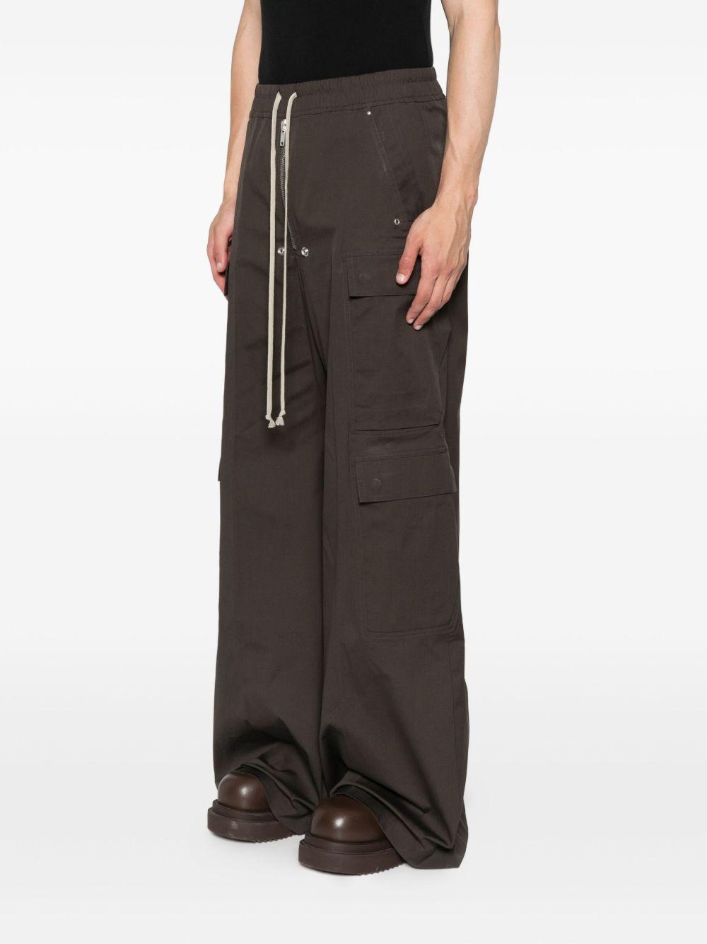 Pantaloni cargo con coulisse in marrone Rick owens - uomo 