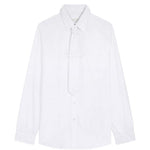 Camicia con dettaglio cravatta in cotone bianco 