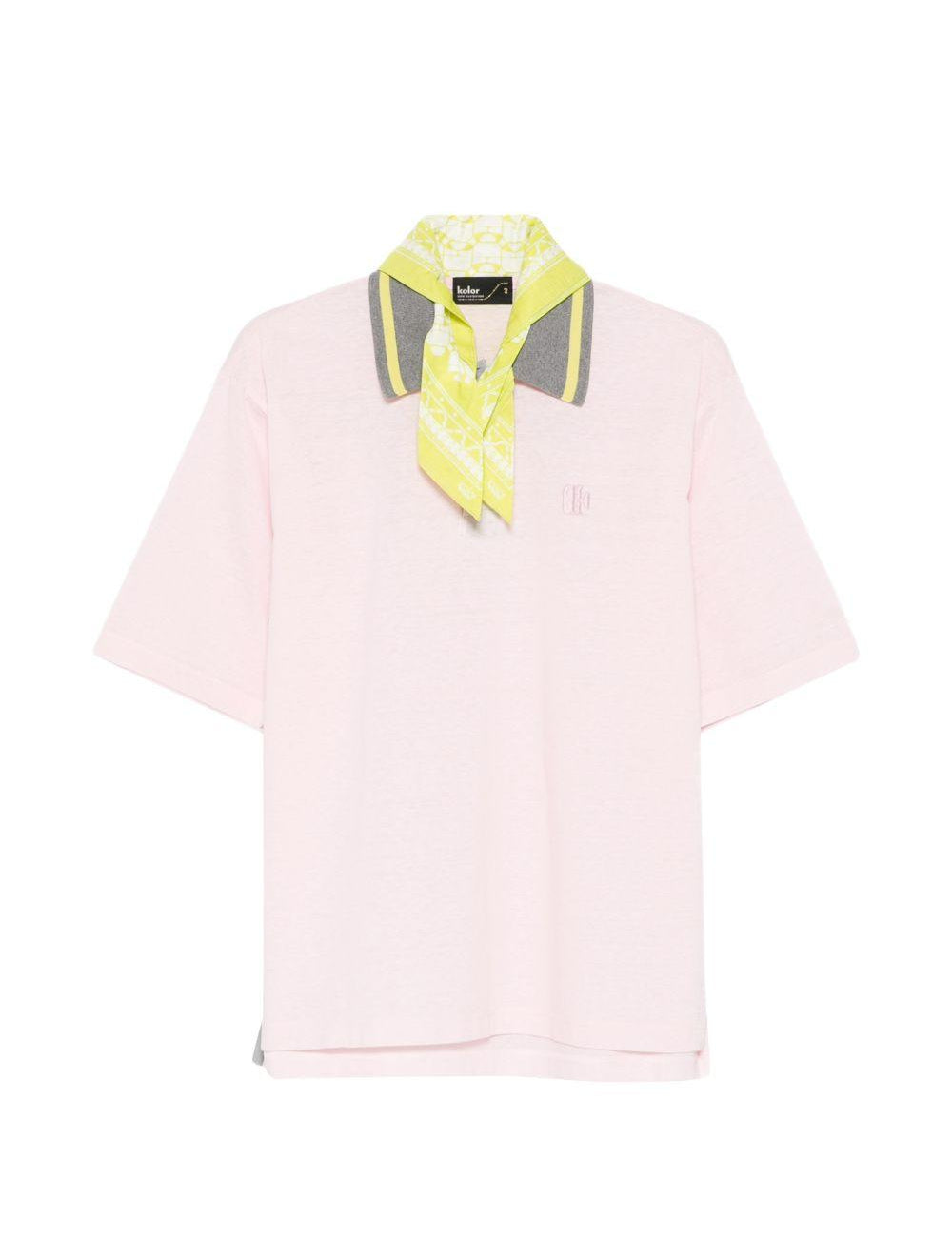 Polo con logo ricamato in rosa Kolor - uomo 