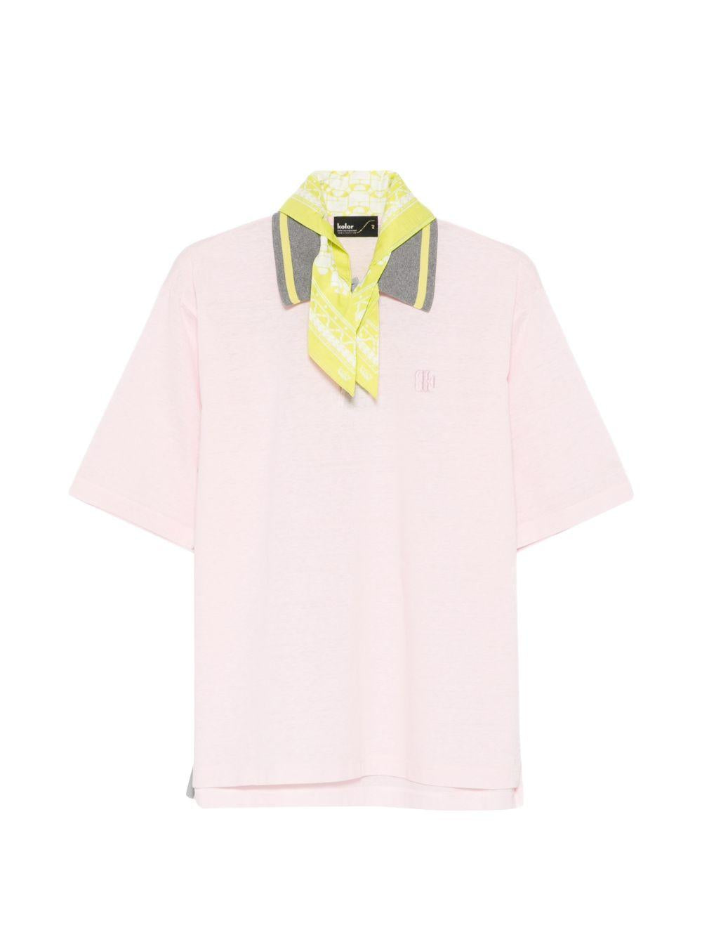 Polo con logo ricamato in rosa Kolor - uomo 