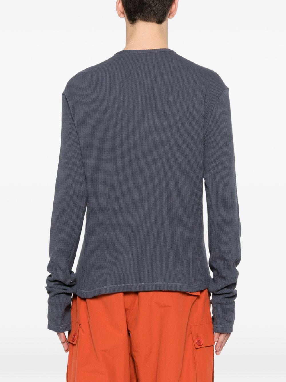 T-shirt Lis Henley Classic a maniche lunghe in blu Carrer - uomo 