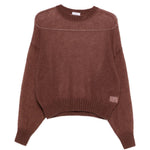 Maglione girocollo in marrone Brunello cucinelli - donna 