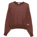 Maglione girocollo in marrone Brunello cucinelli - donna 