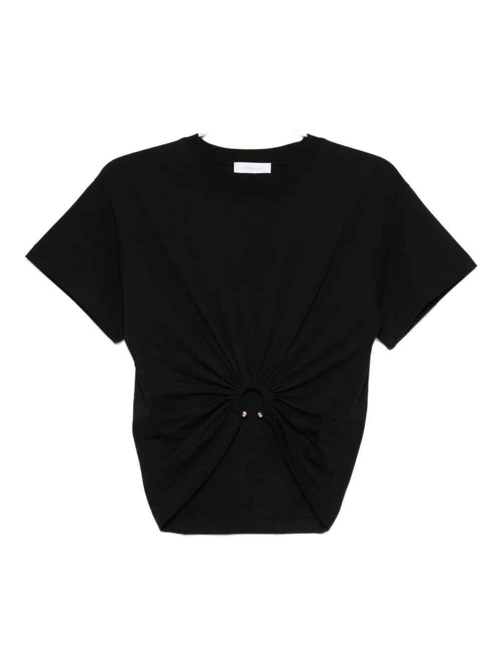 T-shirt con dttaglio ad anello in nero Rabanne - donna 