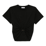 T-shirt con dttaglio ad anello in nero Rabanne - donna 