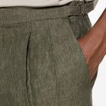 Pantaloni con pieghe e regolazione laterale in verde Briglia 1949 - uomo 