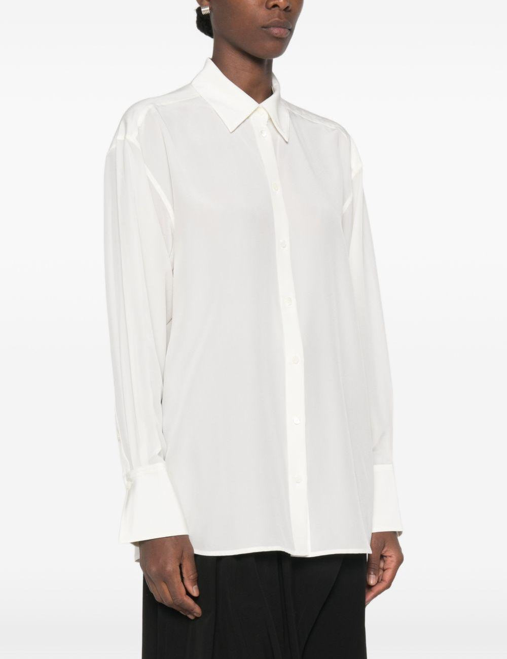 Camicia in crepe di setain bianco 