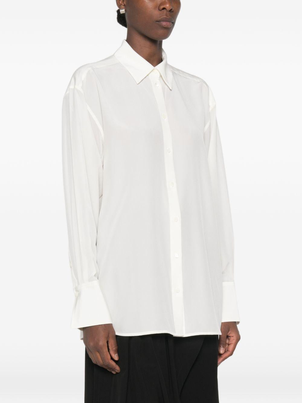 Camicia in crepe di setain bianco 