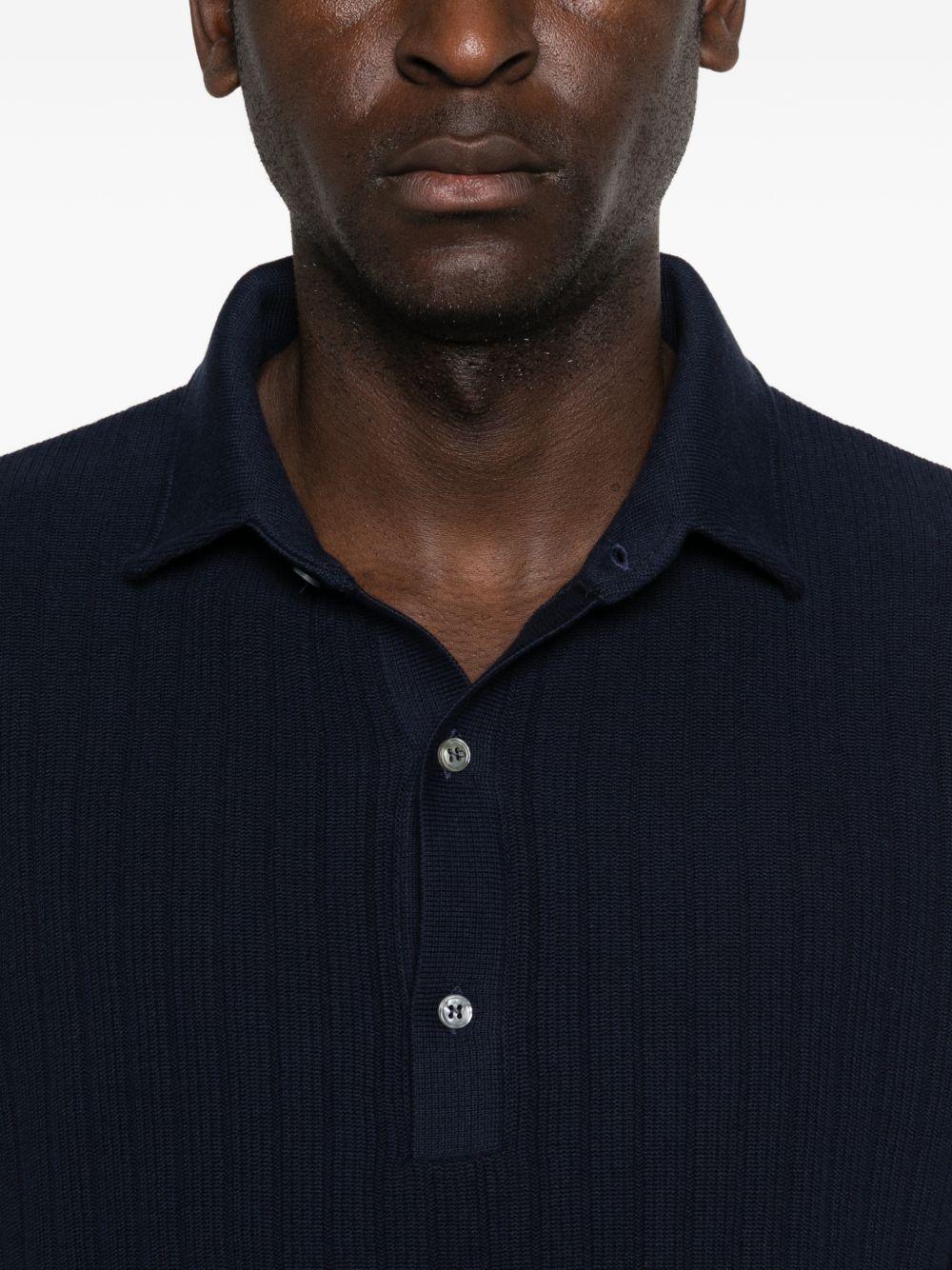Polo a costine in blu Lardini - uomo 