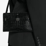 Borsa a tracolla con logo in nero 