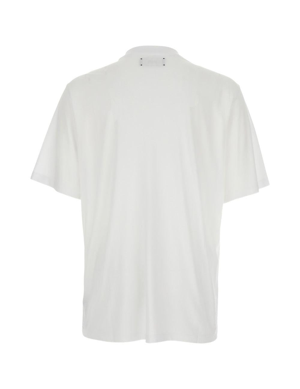 T-shirt a maniche corte con logo  in bianco 