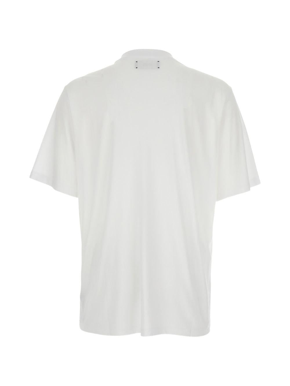 T-shirt a maniche corte con logo  in bianco 