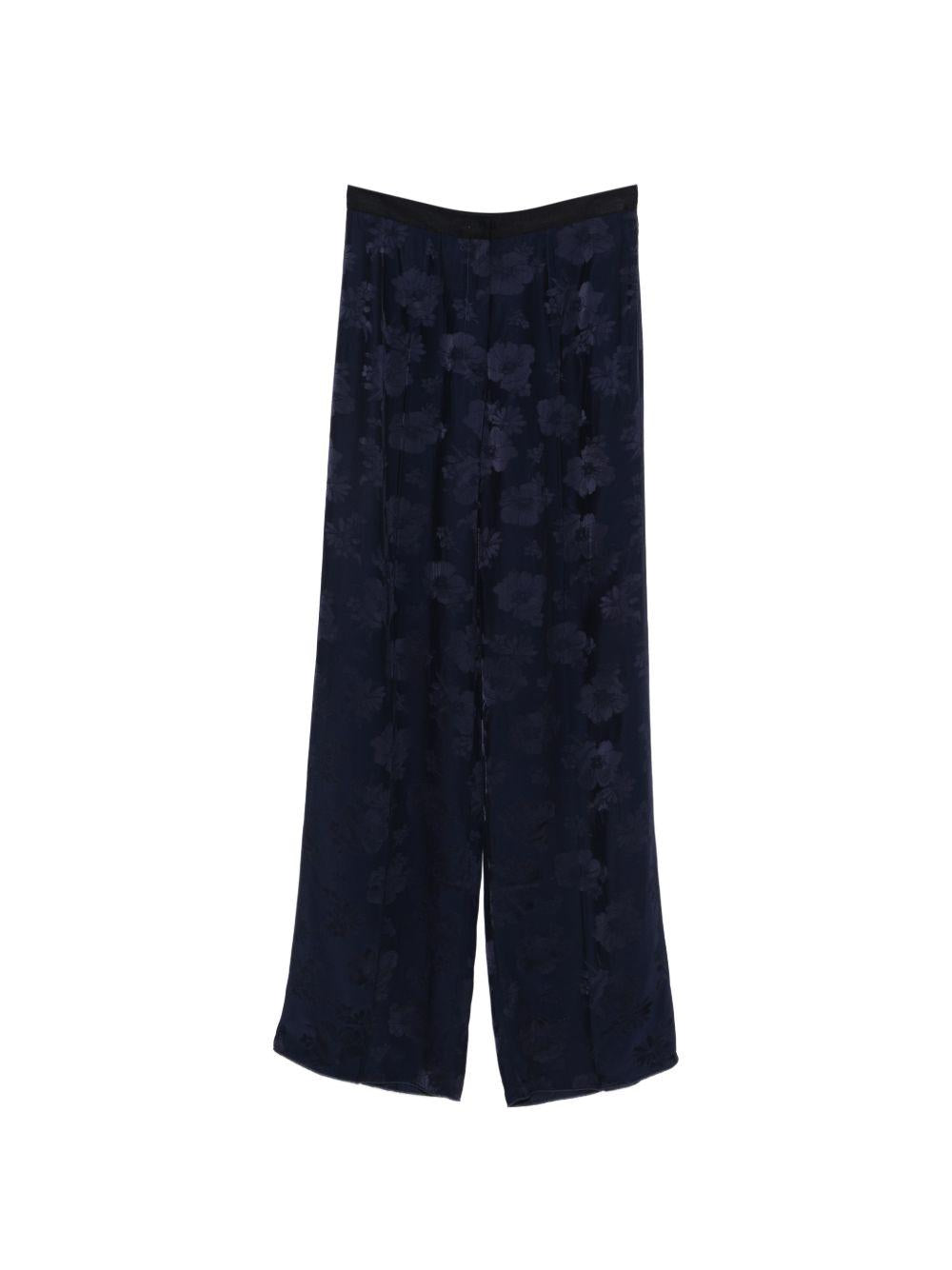 Pantaloni floreali jacquard in blu Forte forte - donna 