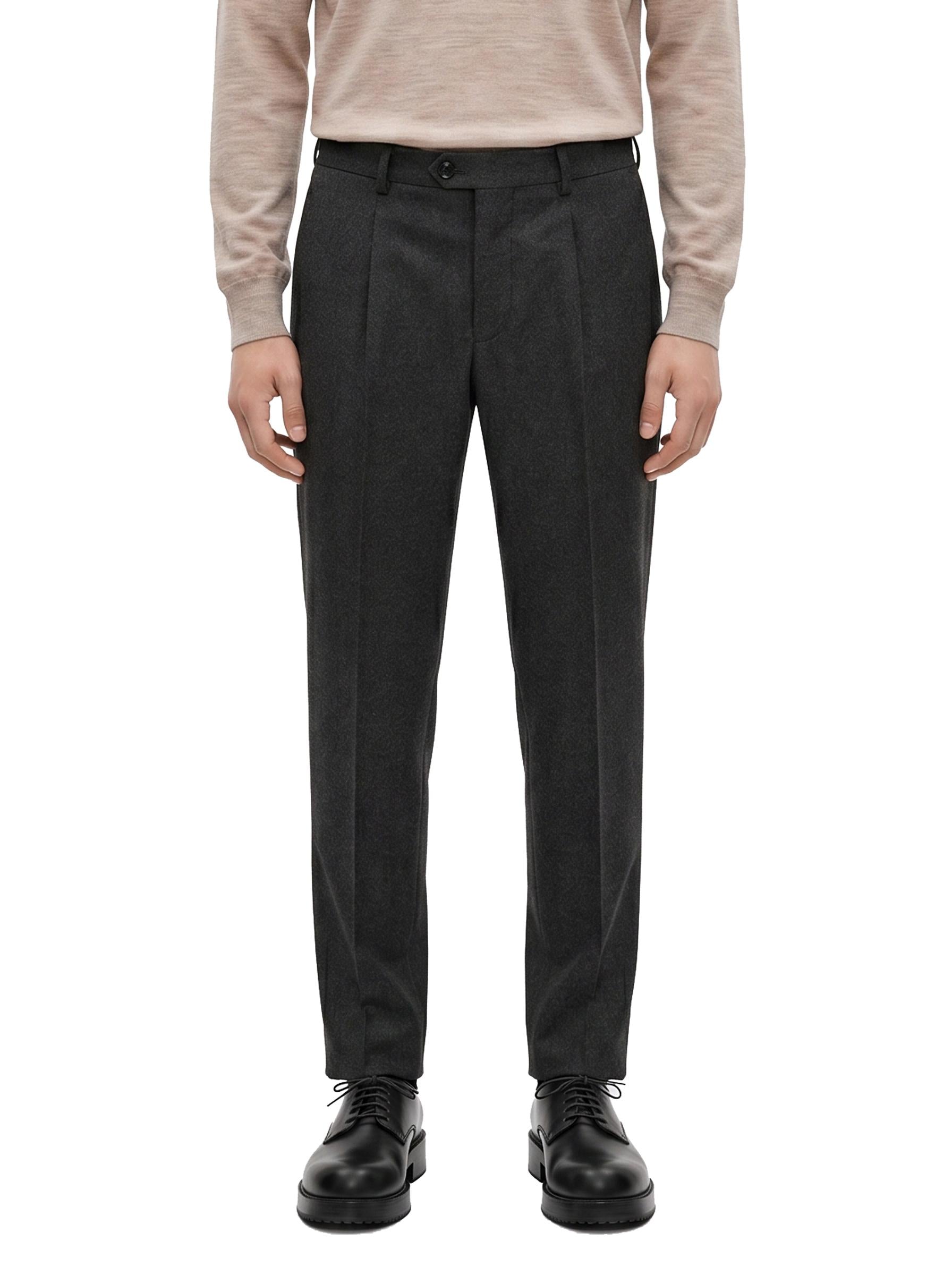 Pantaloni sartoriali in lana grigio antracite 