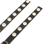 Cintura in pelle full rivet in nero 