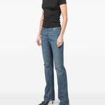 T-shirt a costine con girocollo in nero Aya muse - donna 